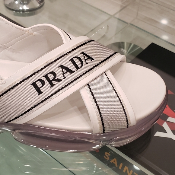 EUC - Prada white and clear casual platform sandals - Picture 12 of 14